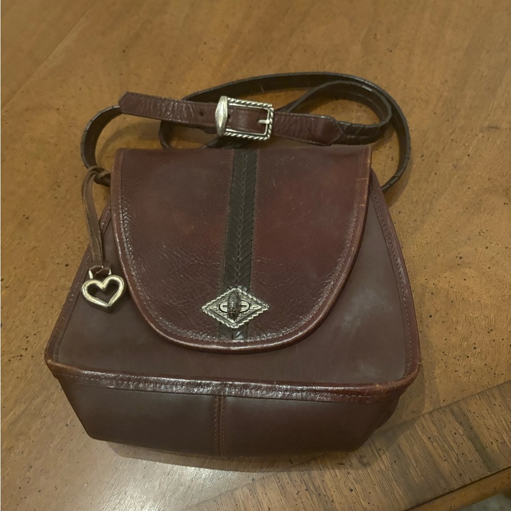 Vintage Brighton Brown Leather Women's Shoulder / Crossbody Bag